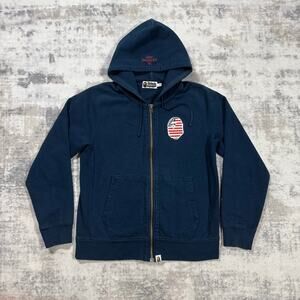 Authentic Bape 2000’s USA Flag Full Zip Hoodie M
